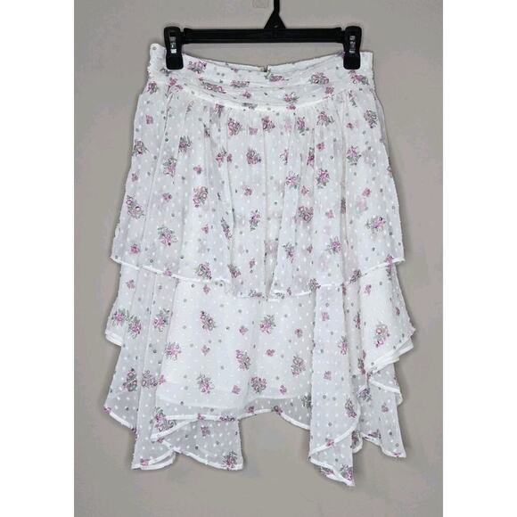 Walter Baker Womens Lined Laced Floral Skirt White Size 6 - Picture 1 of 7